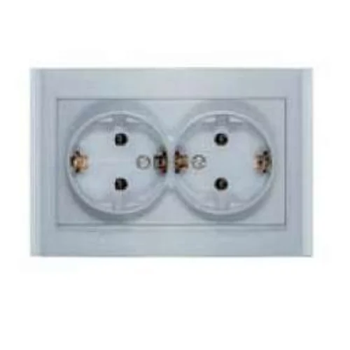 Розетка 2-м СП Бриллиант 16А IP20 с заземл. серебр. UNIVersal 7949780